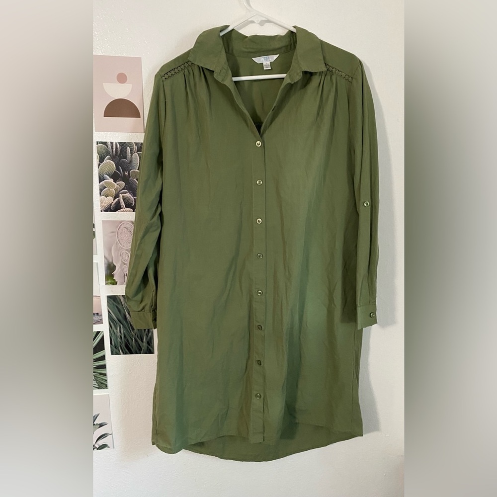 Time and Tru Olive Green Men's Shirt